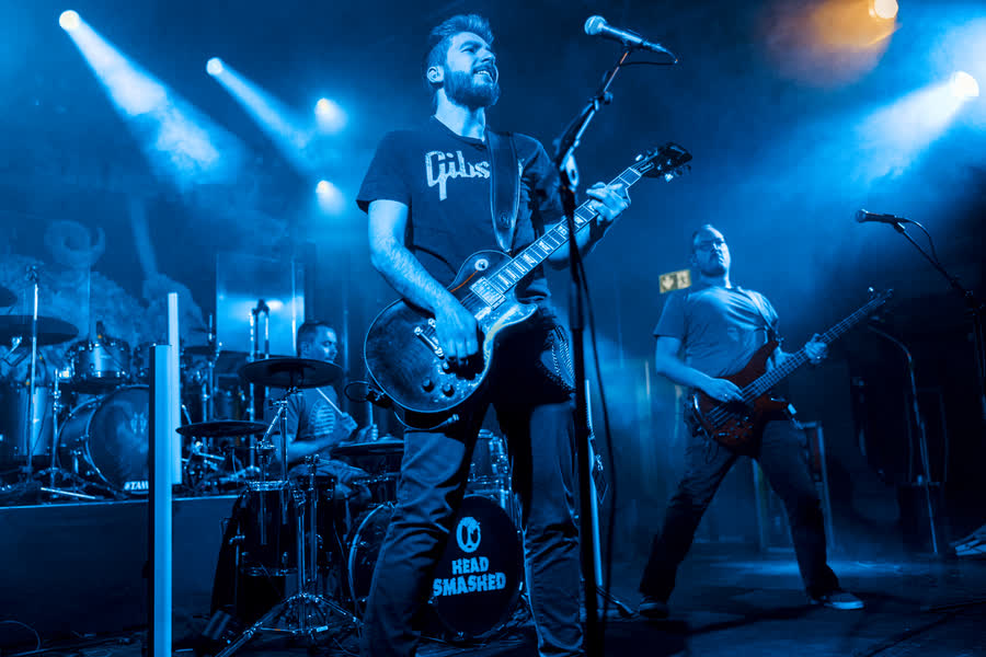 Backlit silhouettes on stage